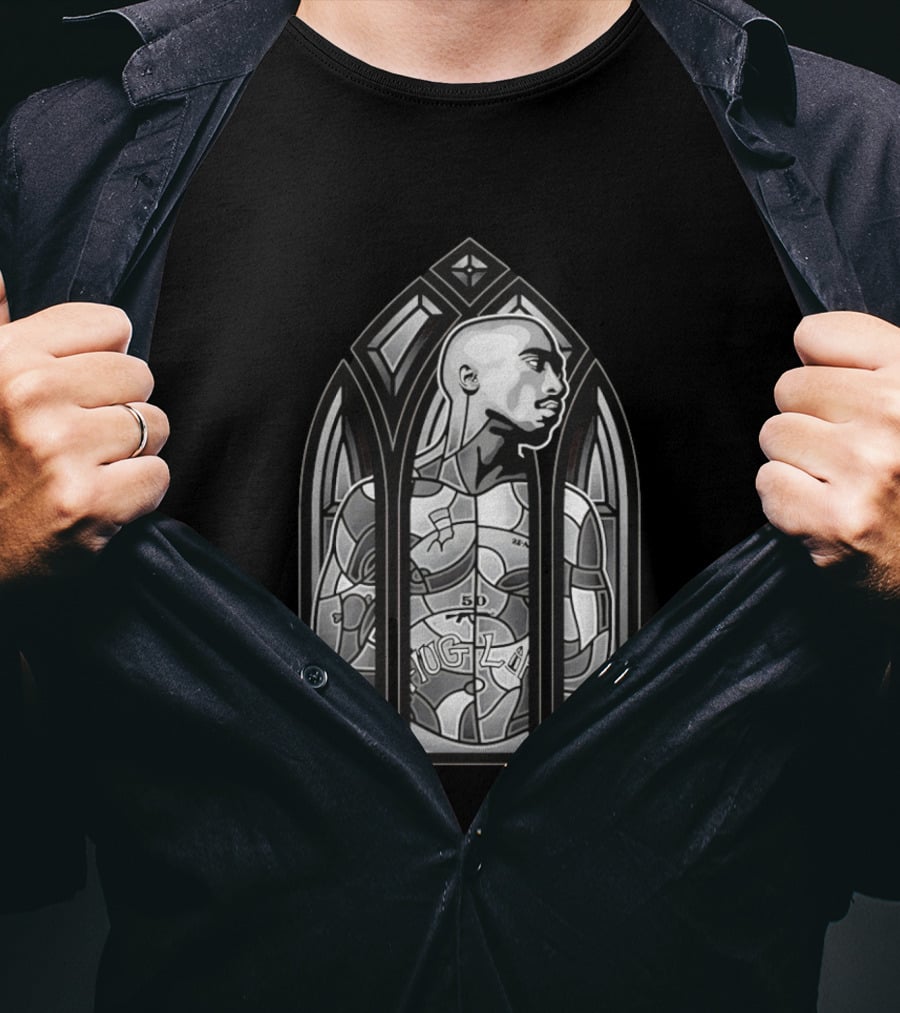 Tupac Shakur Thug Life Stained Glass Window 2Pac T-Shirt