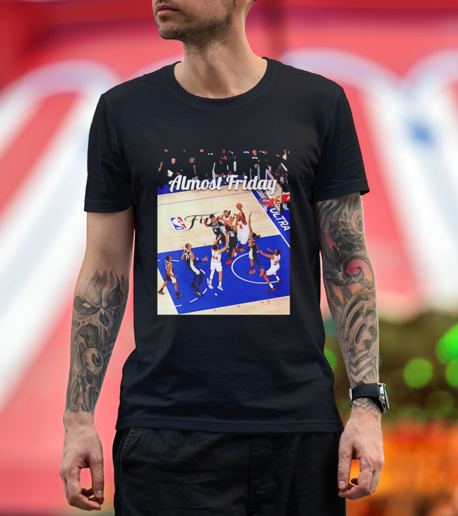 Almost Friday New York Knicks NBA Fit Game 4 Action Scene T-Shirt