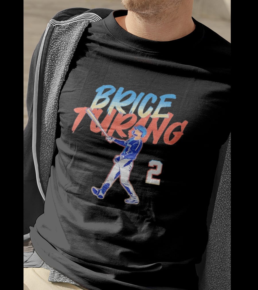 Brice Turang Milwaukee Brewers Slugger Swing Number 2 T-Shirt