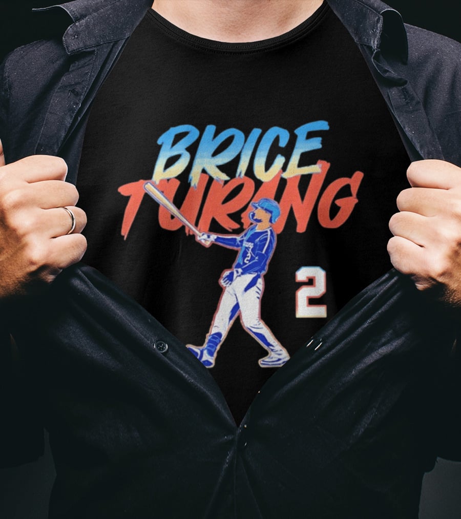 Brice Turang Milwaukee Brewers Slugger Swing Number 2 T-Shirt