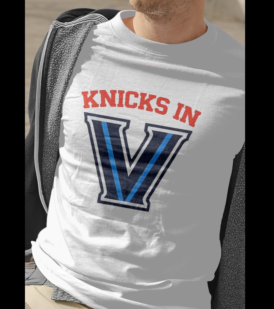 Knicks In V New York Knicks Villanova Wildcats NBA 2026 T-Shirt