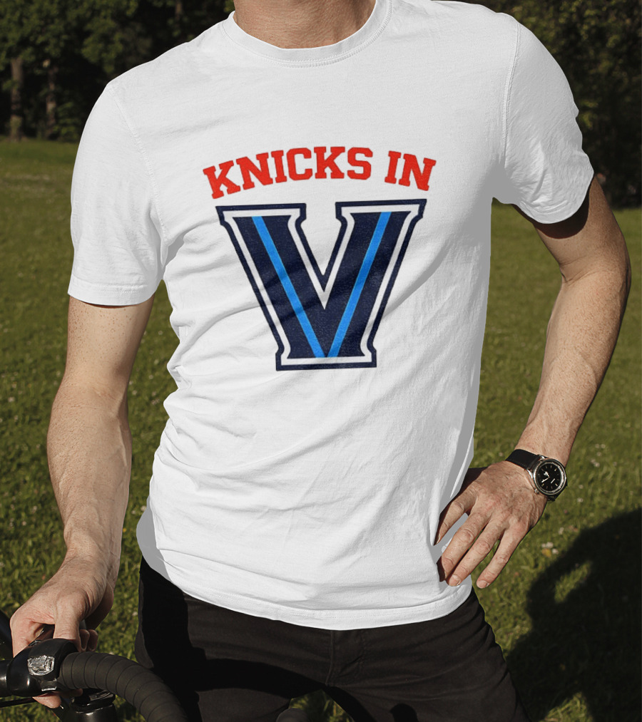 Knicks In V New York Knicks Villanova Wildcats NBA 2026 T-Shirt