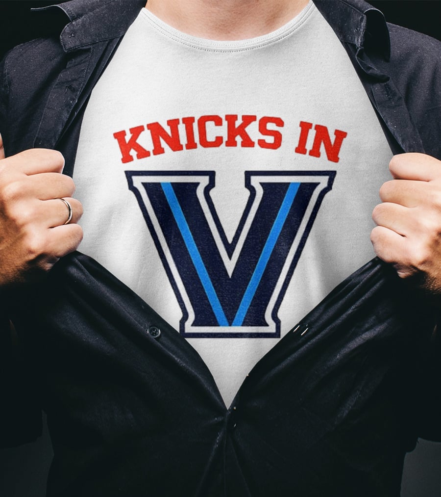 Knicks In V New York Knicks Villanova Wildcats NBA 2026 T-Shirt