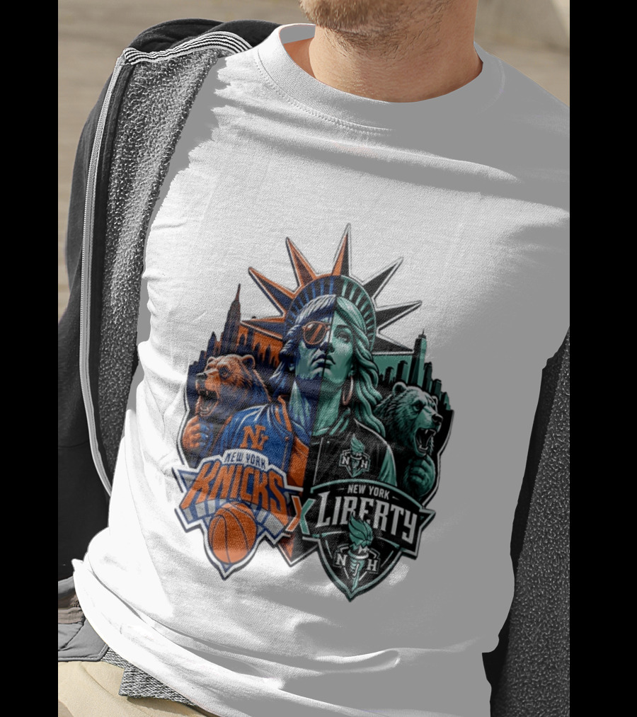 New York Knicks X Liberty Statue Of Liberty NBA WNBA T-Shirt