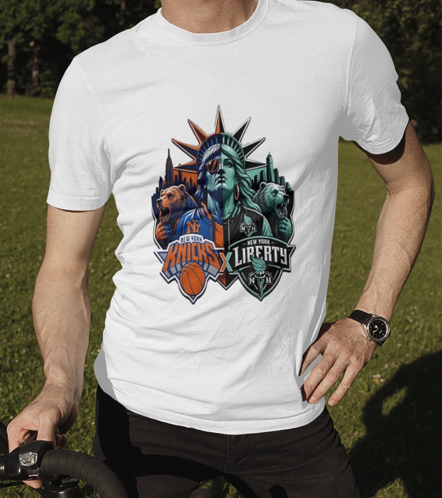 New York Knicks X Liberty Statue Of Liberty NBA WNBA T-Shirt