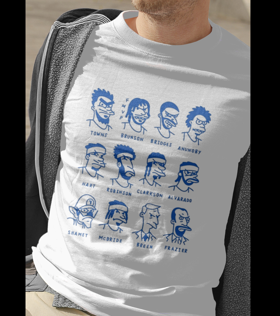 New York Knicks Cartoon Roster Twinz Squishee Seconds Anggre JFab2 Grenouille Elevdude Eyebrowz Shmay Rambro Outofdue Tubeb Freddboy T-Shirt