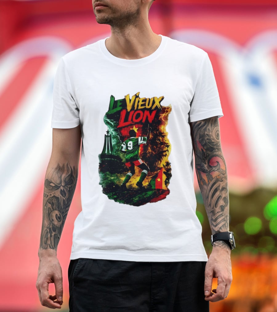 Le Vieux Lion Roger Milla Cameroon Football Icon T-Shirt