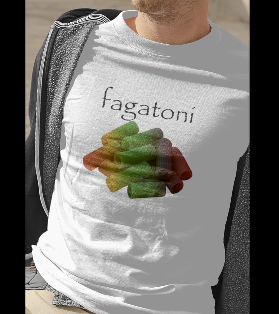 Fagatoni Gay Pasta LGBTQ Pride Multicolor Rigatoni T-Shirt