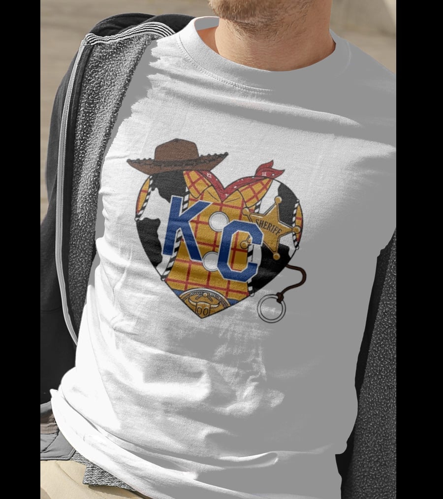 Howdy KC Sheriff Heart Cowboy Hat Plaid Bandana T-Shirt
