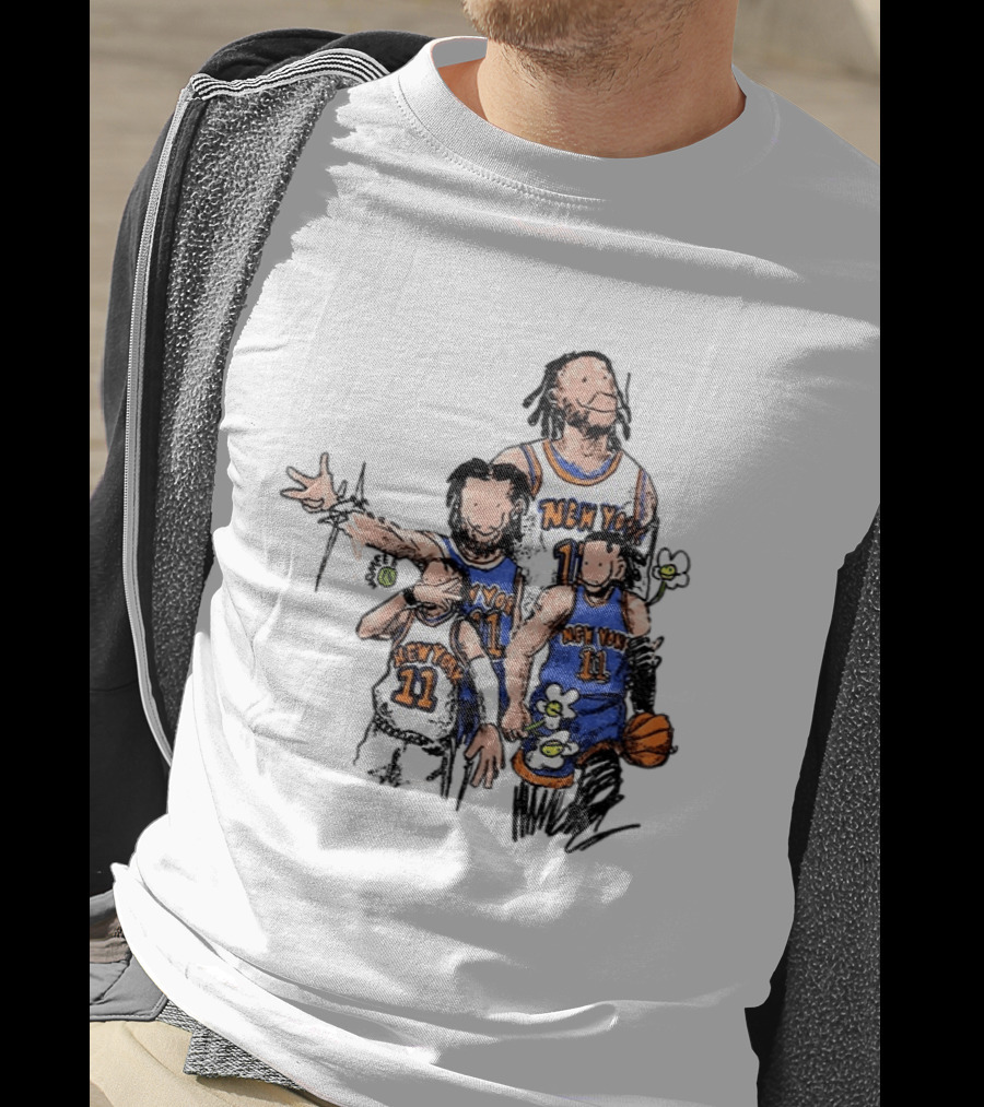 Jalen Brunson New York Knicks Basketball Players 11 Floral T-Shirt