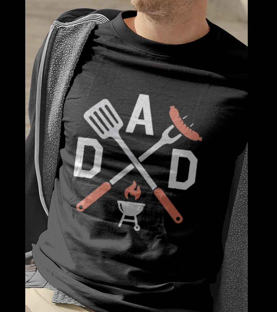 BBQ Grill Dad Tools Sausage Spatula Fork T-Shirt