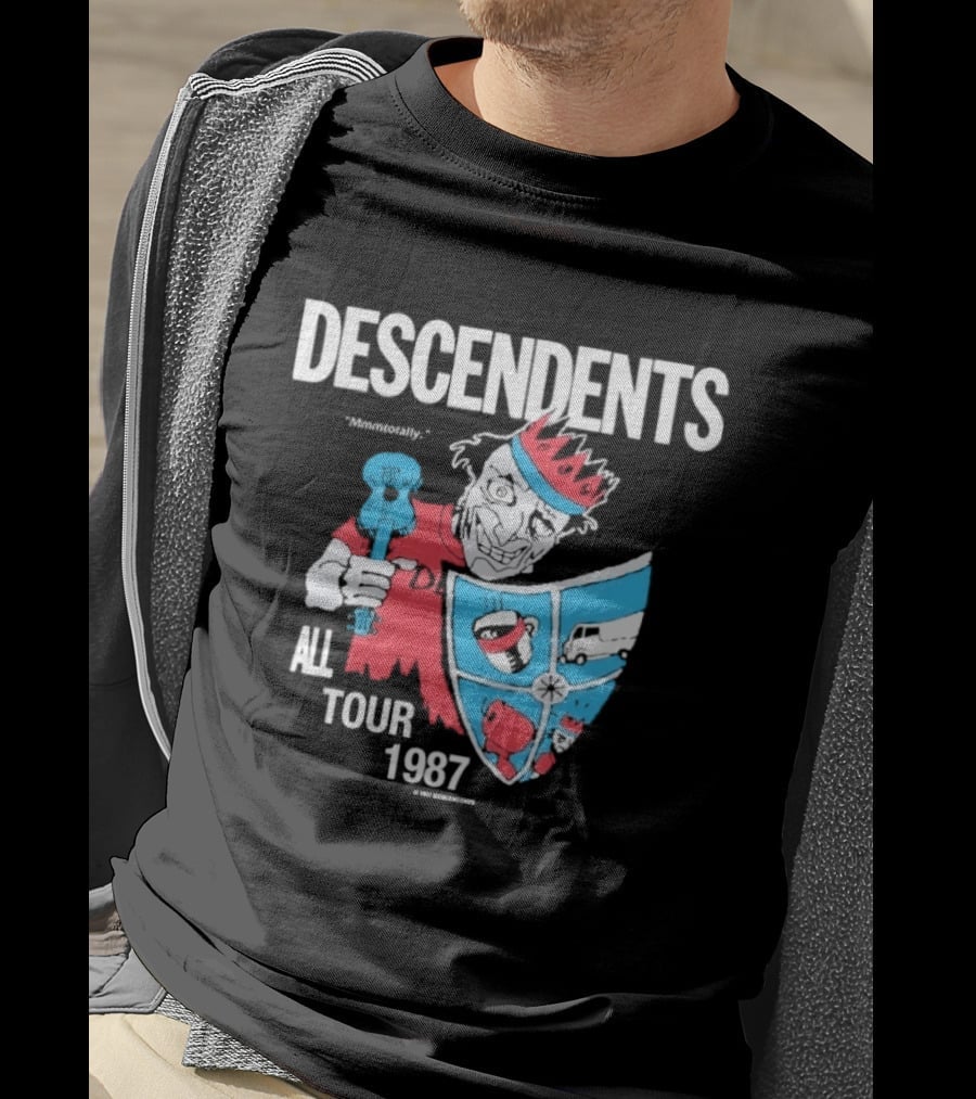 Descendents All Tour 1987 Jester Graphic With Shield And Scepter T-Shirt