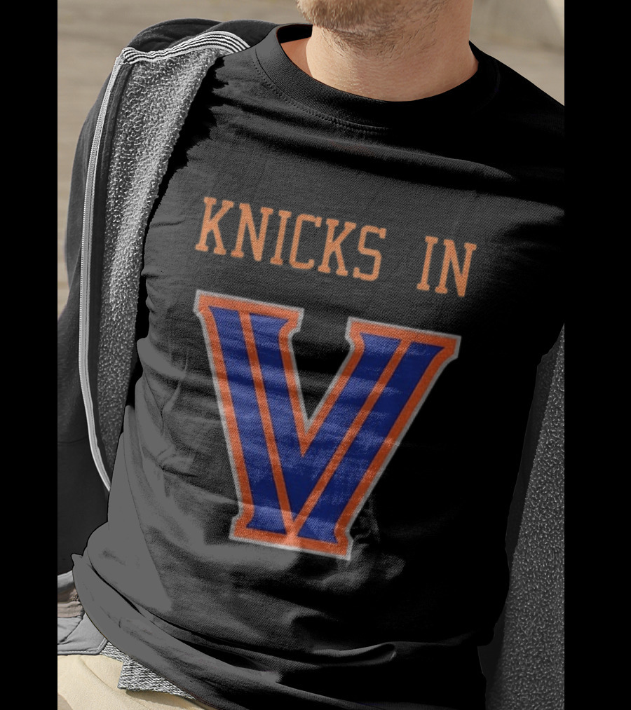 New York Knicks In V Villanova Wildcats Basketball NBA Collaboration T-Shirt