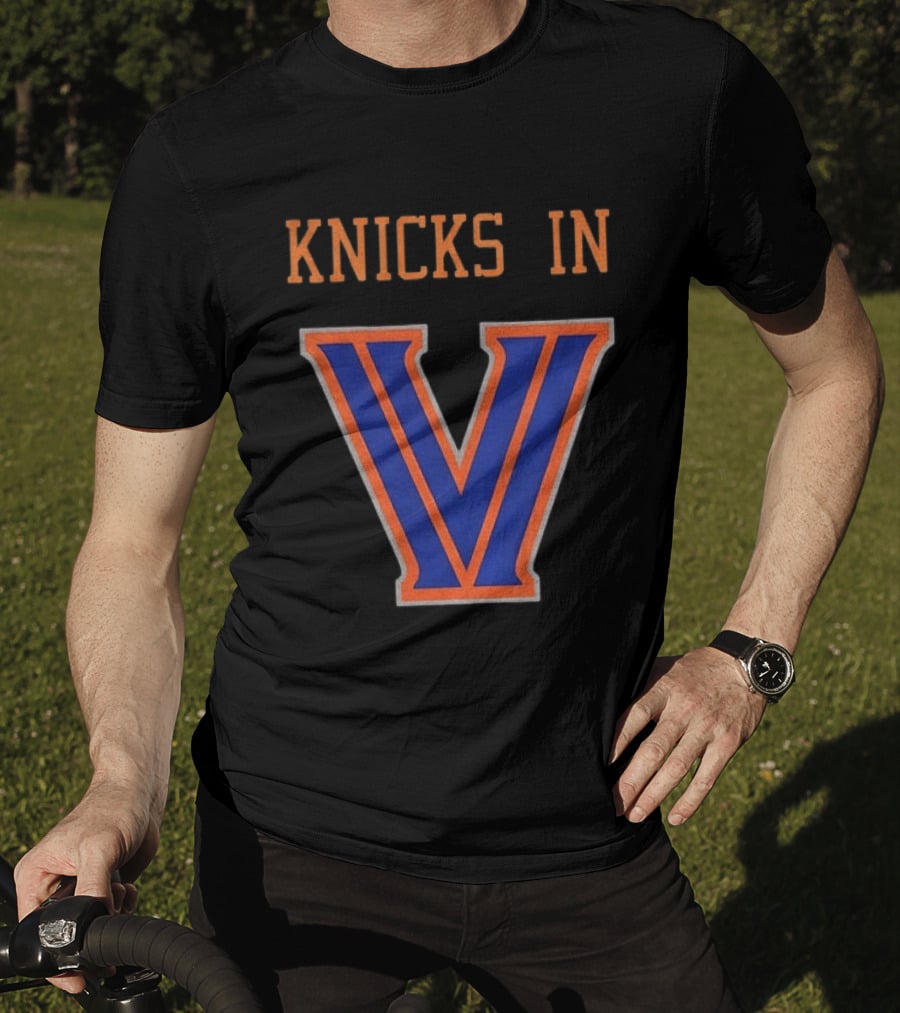 New York Knicks In V Villanova Wildcats Basketball NBA Collaboration T-Shirt