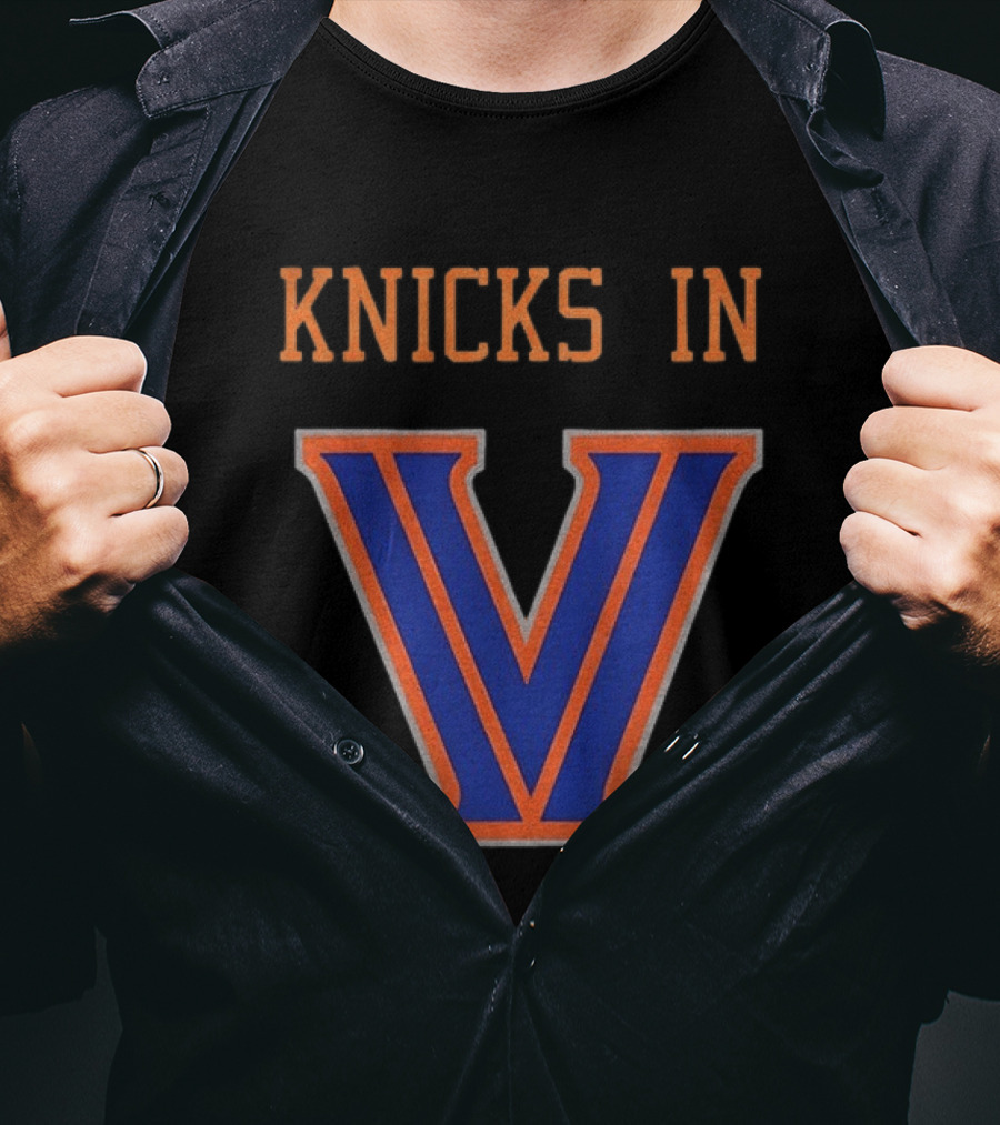 New York Knicks In V Villanova Wildcats Basketball NBA Collaboration T-Shirt