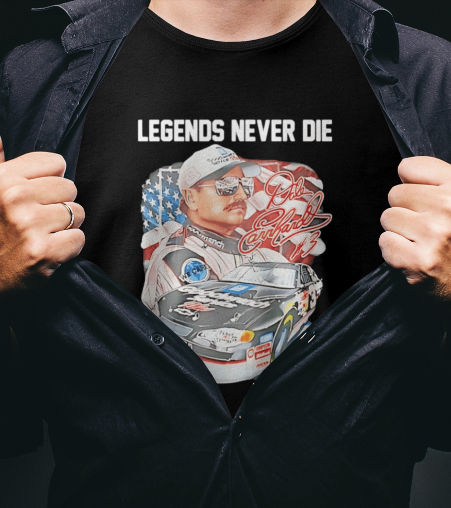 Legends Never Die Dale Earnhardt Monte Carlo Racing Number 3 T-Shirt