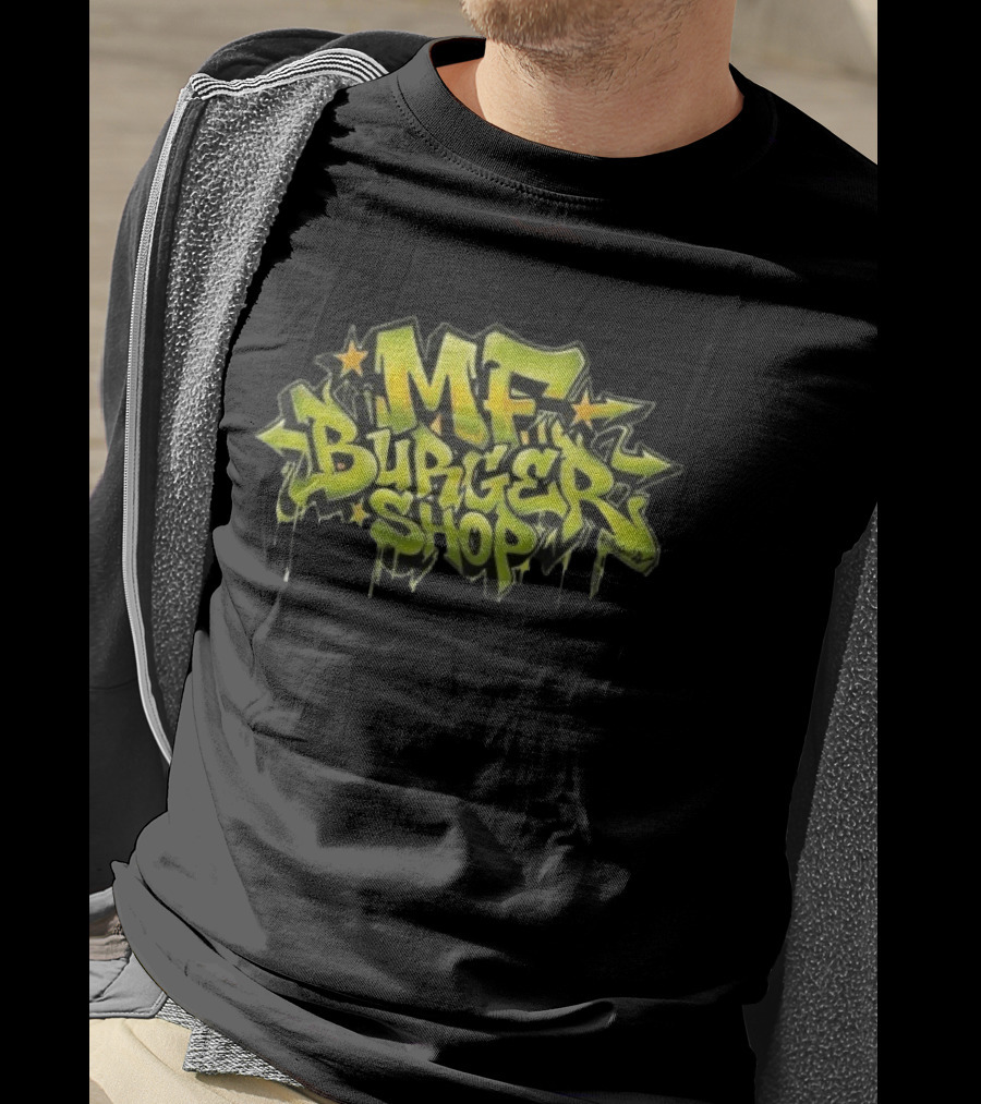 MF Burger Shop Graffiti Style Urban Street T-Shirt