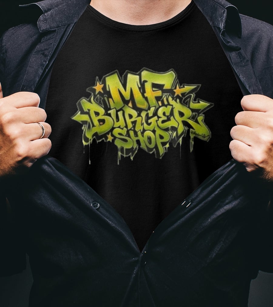 MF Burger Shop Graffiti Style Urban Street T-Shirt