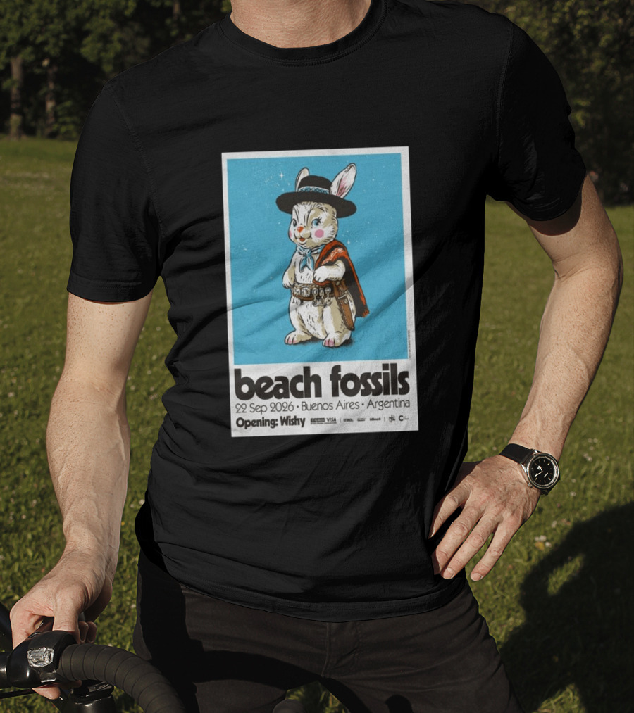 Beach Fossils Buenos Aires 2026 Rabbit Cowboy Concert T-Shirt