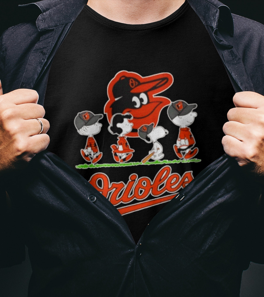 Baltimore Orioles Snoopy Charlie Brown Lucy Linus Abbey Road 2026 T-Shirt