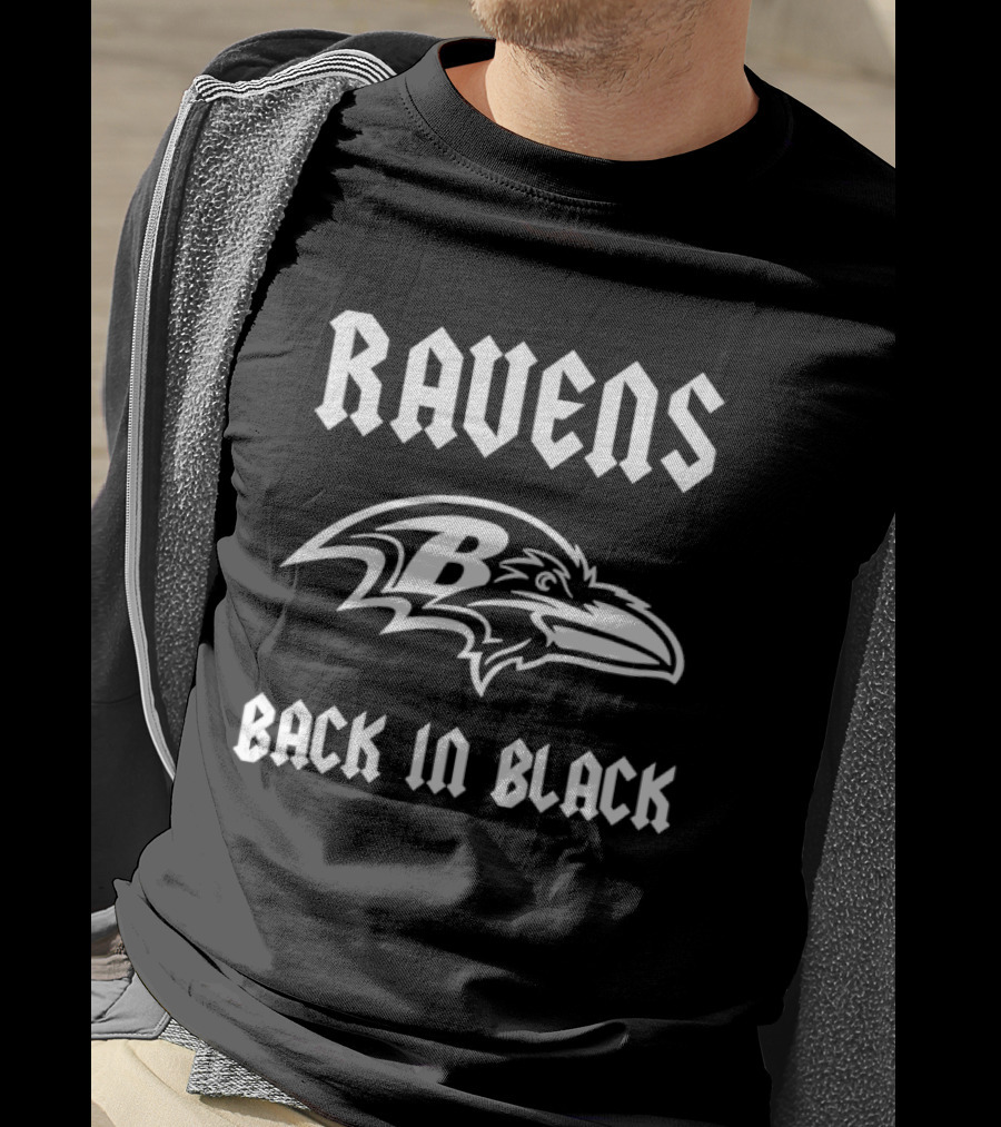 Ravens Back In Black Baltimore Rugby T-Shirt