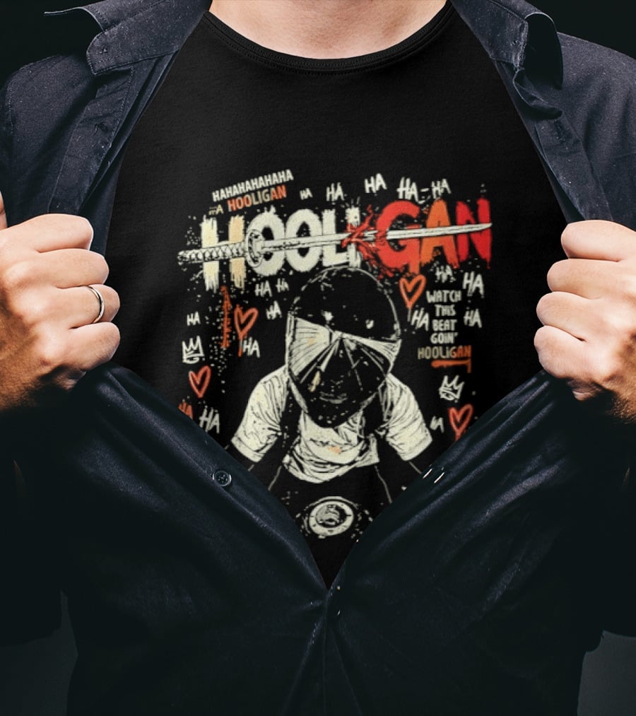 Biker Hooligan This Beat Go In Hooligan Love Hearts T-Shirt