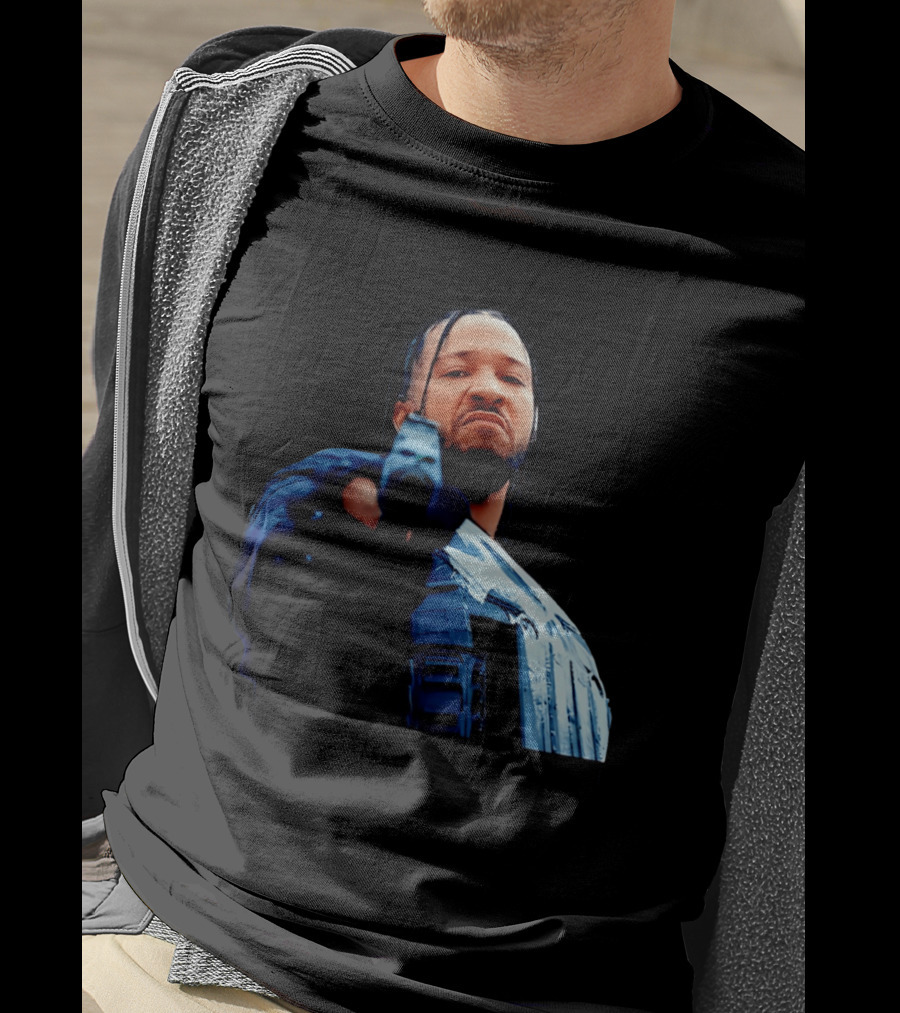 Jalen Brunson Gangster New York Knicks NBA Basketball Gun Image T-Shirt