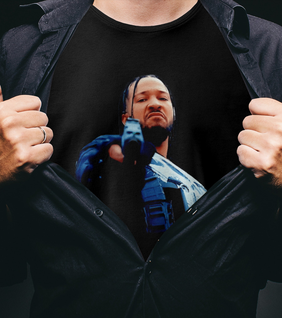 Jalen Brunson Gangster New York Knicks NBA Basketball Gun Image T-Shirt