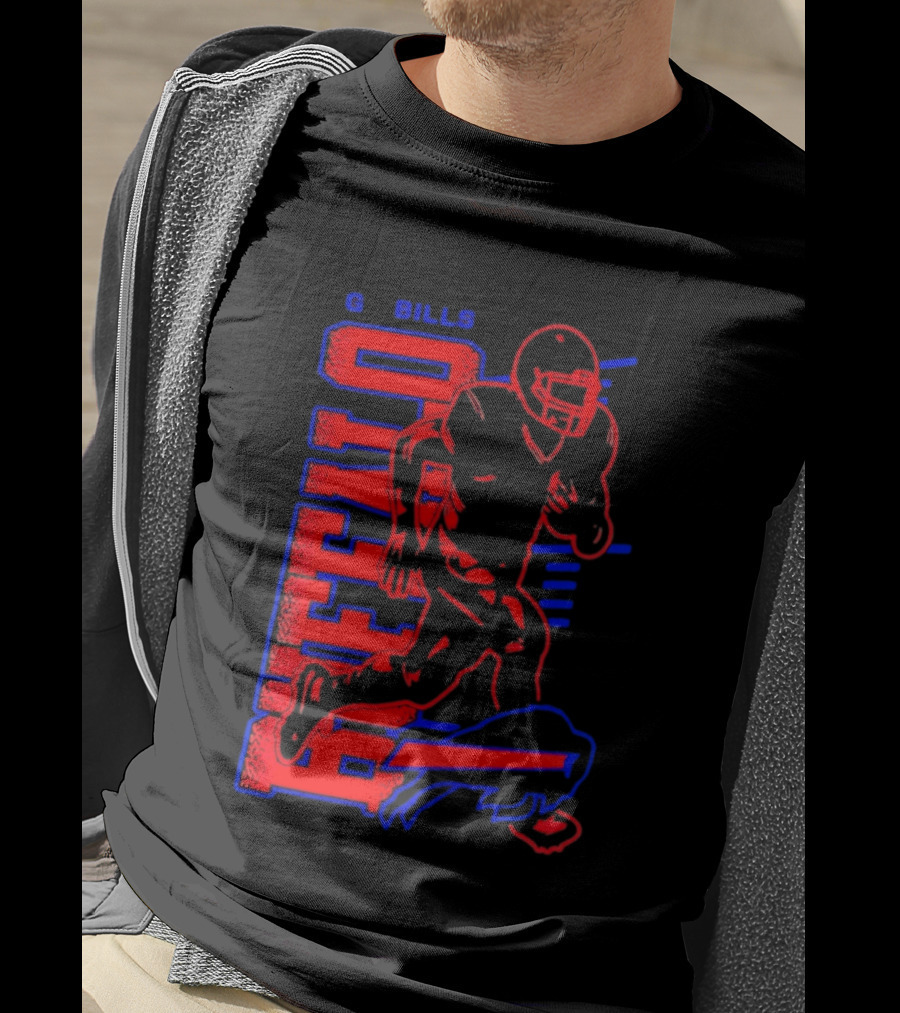 Buffalo Bills Go Bills Football Player Running Action T-Shirt
