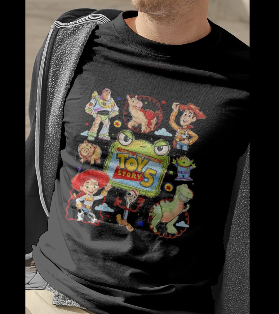 Buzz Lightyear Woody Bullseye Rex Hamm Alien Forky Jessie Toy Story 5 T-Shirt