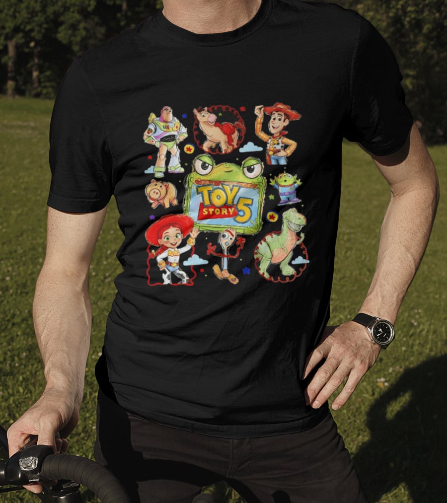 Buzz Lightyear Woody Bullseye Rex Hamm Alien Forky Jessie Toy Story 5 T-Shirt