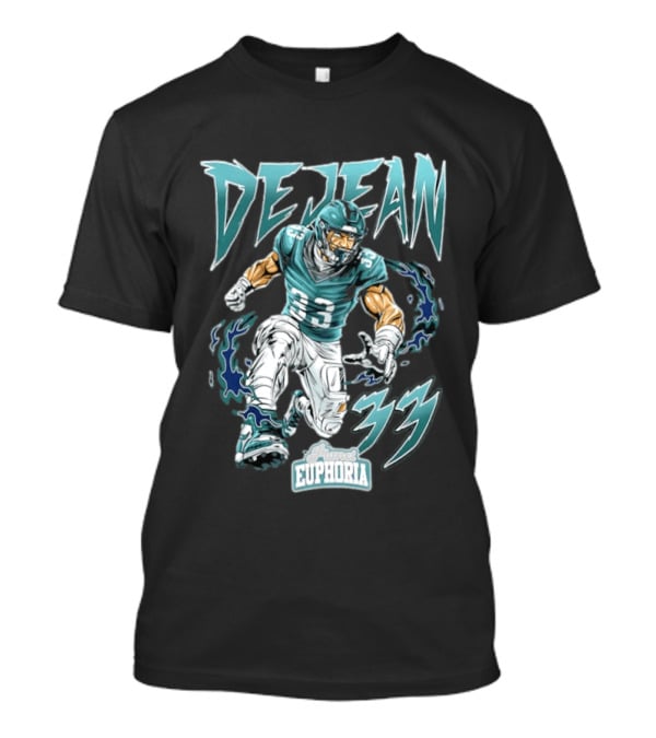 DeJean 33 Planet Euphoria Flame Comic Philadelphia Eagles T-Shirt