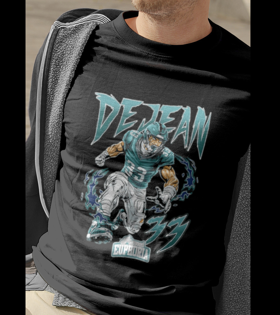 DeJean 33 Planet Euphoria Flame Comic Philadelphia Eagles T-Shirt