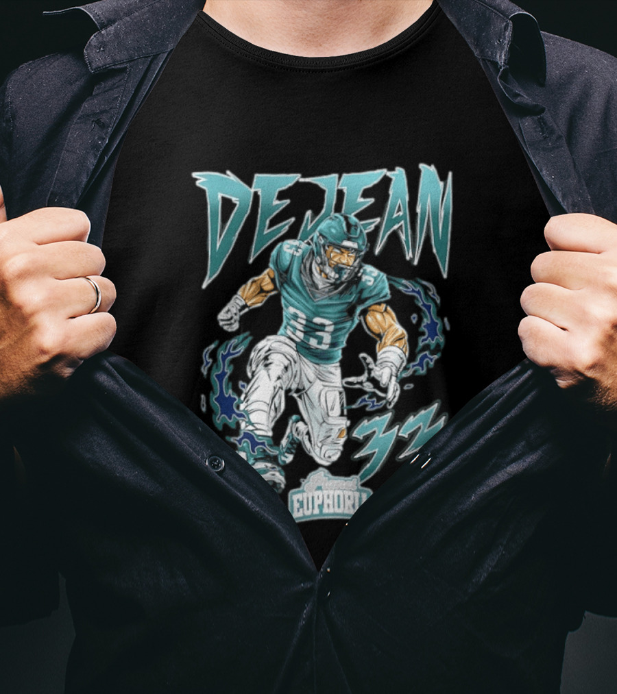 DeJean 33 Planet Euphoria Flame Comic Philadelphia Eagles T-Shirt