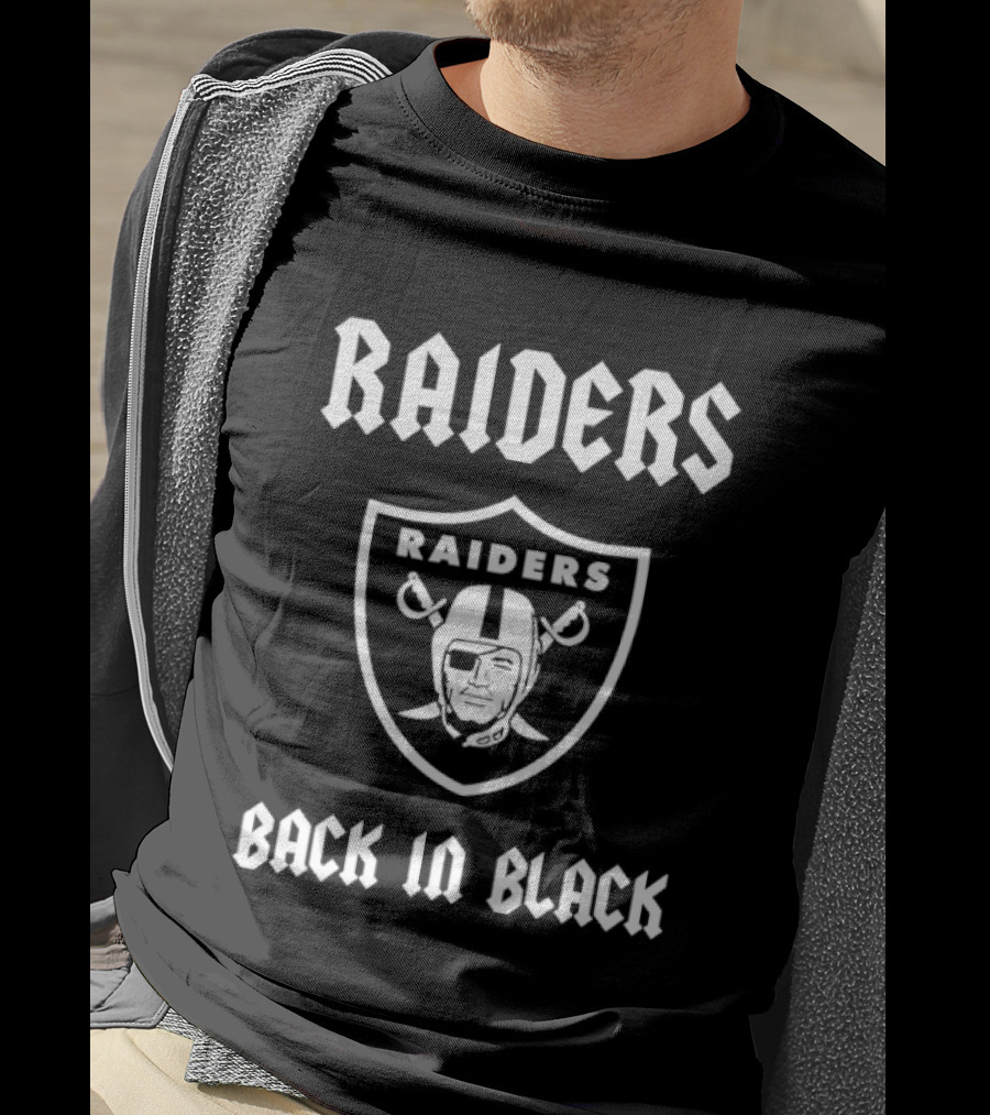 Las Vegas Raiders Back In Black Raiders Shield T-Shirt