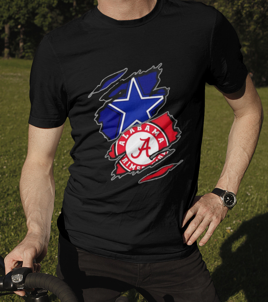 Dallas Cowboys Alabama Crimson Tide Two Teams One Heart Scratch T-Shirt