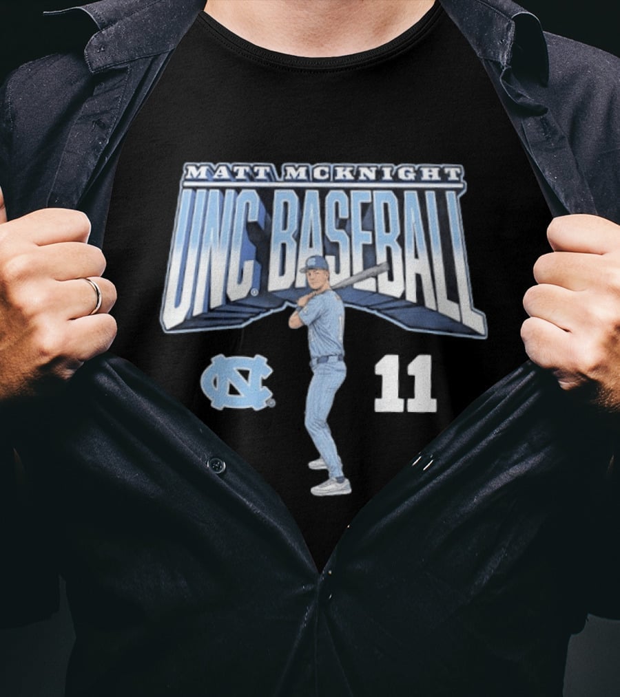 Matt McKnight UNC Baseball 11 Slugger Swing T-Shirt