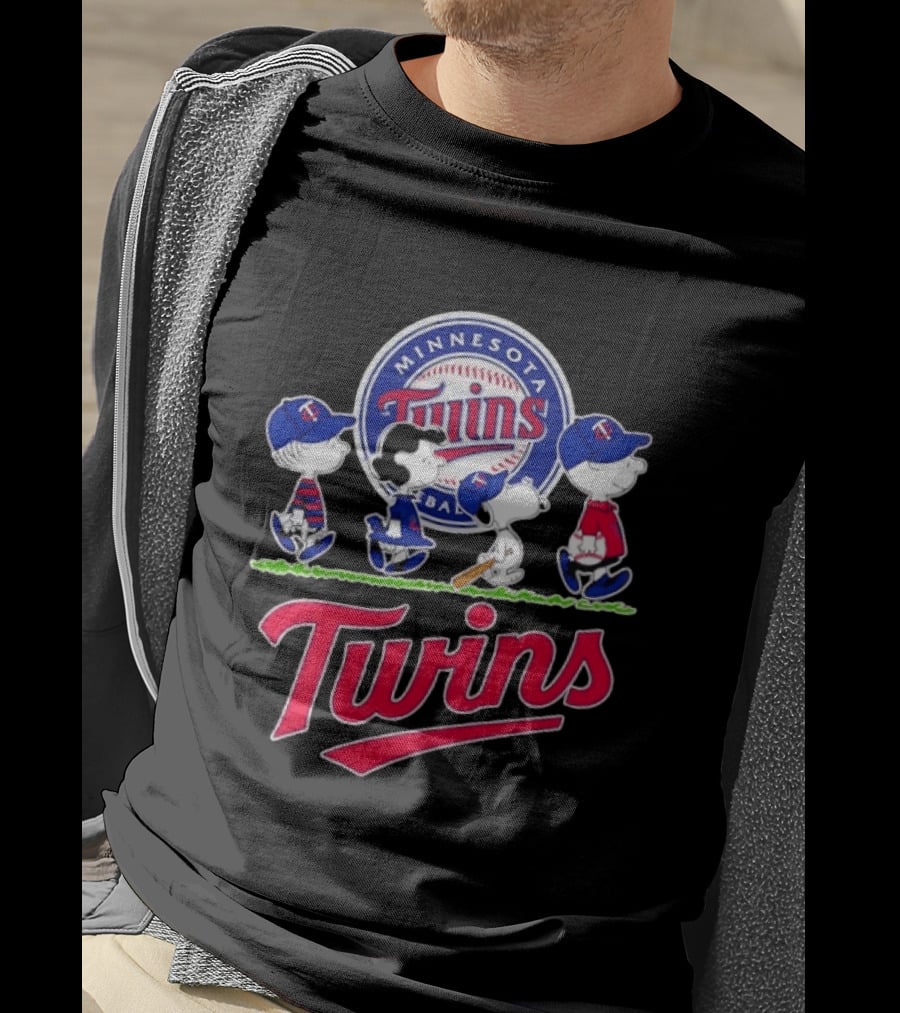 Minnesota Twins Snoopy Charlie Brown Lucy Linus Abbey Road 2026 MLB Peanuts Collaboration T-Shirt