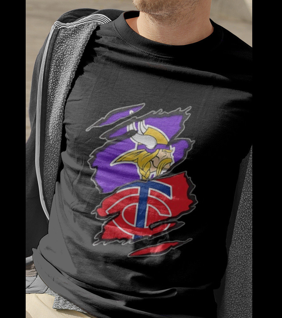 Minnesota Vikings Minnesota Twins Two Teams One Heart T-Shirt