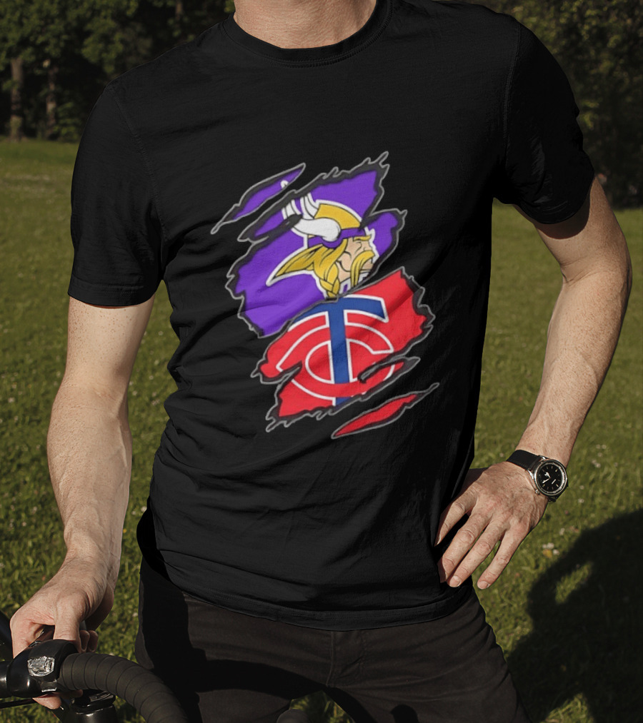Minnesota Vikings Minnesota Twins Two Teams One Heart T-Shirt