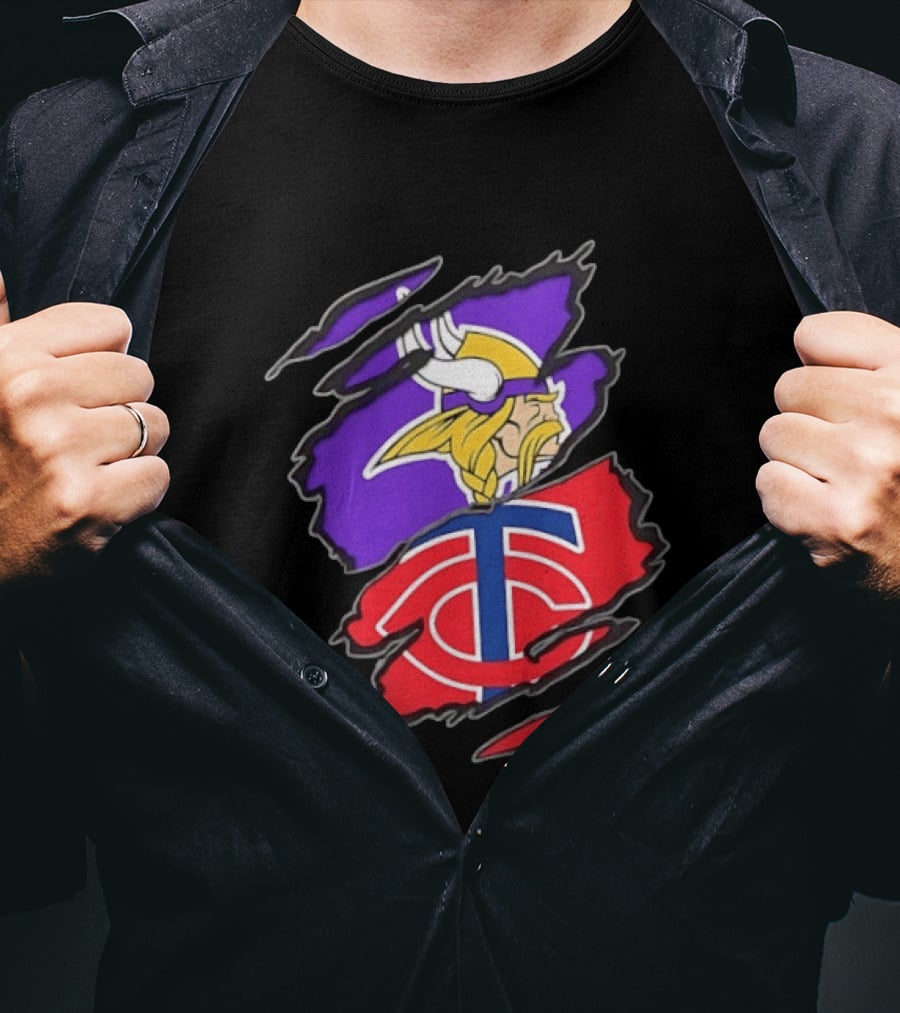 Minnesota Vikings Minnesota Twins Two Teams One Heart T-Shirt