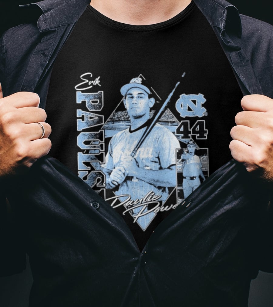 Erik Paulsen 44 UNC Paulie Power 90s Bootleg Baseball T-Shirt