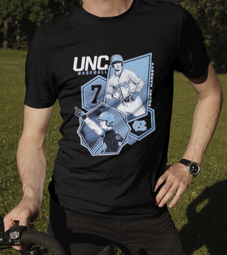 UNC Baseball Perry Hargett 7 North Carolina Collage T-Shirt