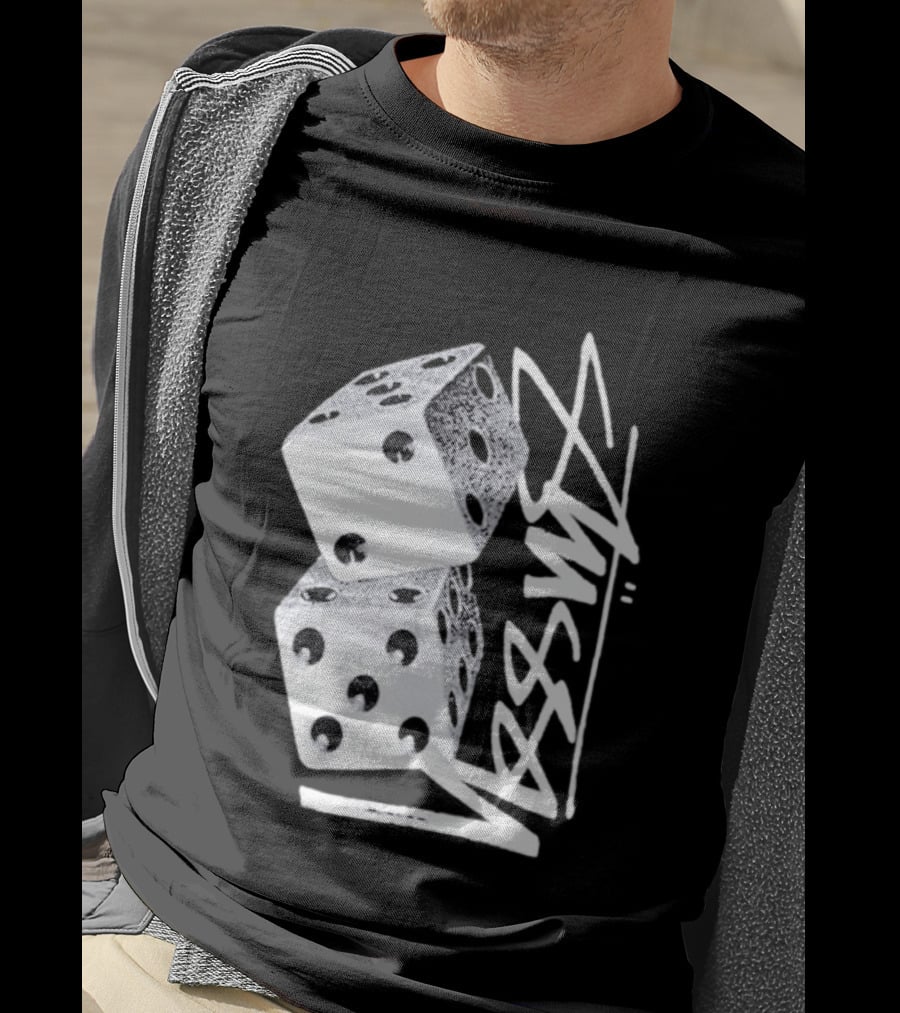 Pla Skateboarding Stussy Dice Stacked Six Side Metal T-Shirt