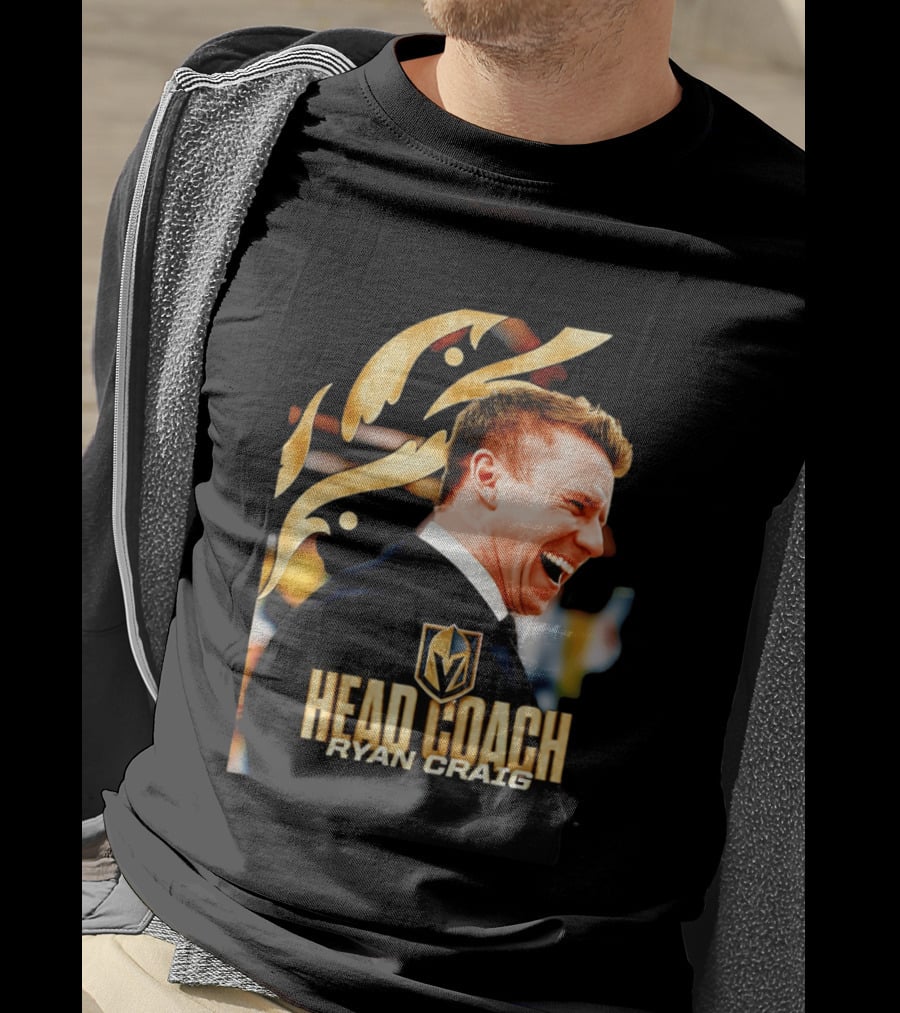 Head Coach Ryan Craig Henderson Silver Knights Golden T-Shirt