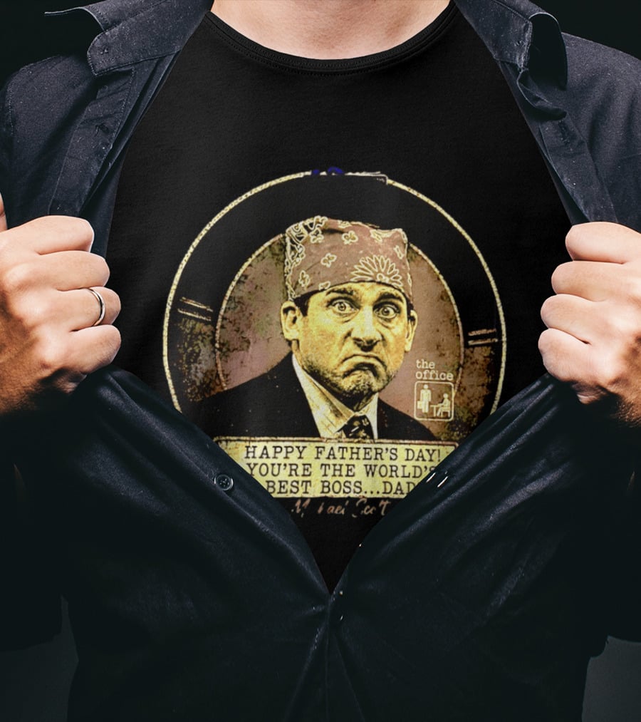 Happy Father's Day You're The World's Best Boss Dad The Office Prison Mike T-Shirt