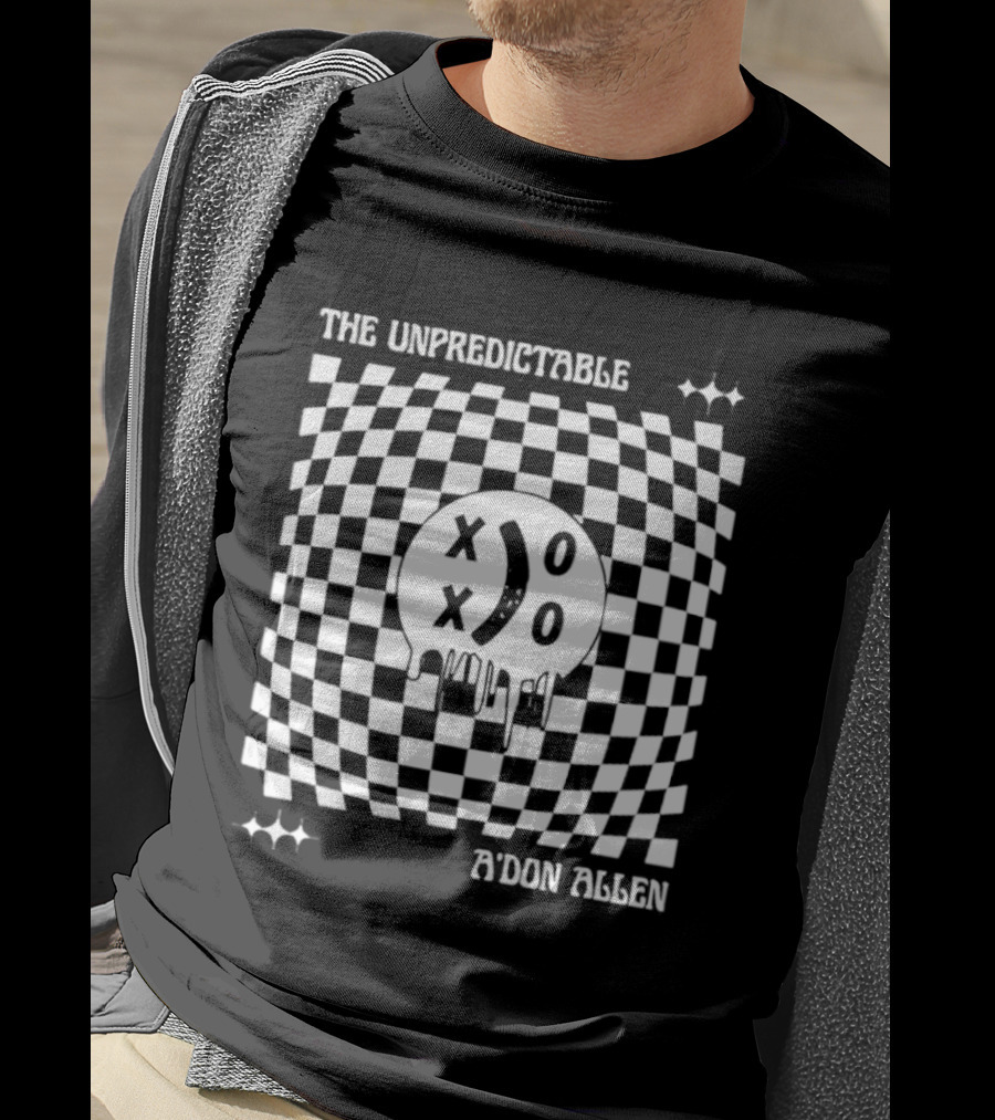 The Unpredictable A'don Allen XOXO Checkered Smiley Face T-Shirt