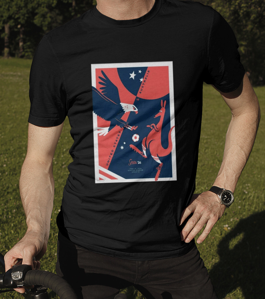 United States Vs Australia June 19 2026 Seattle Stadium Soccer Match T-Shirt