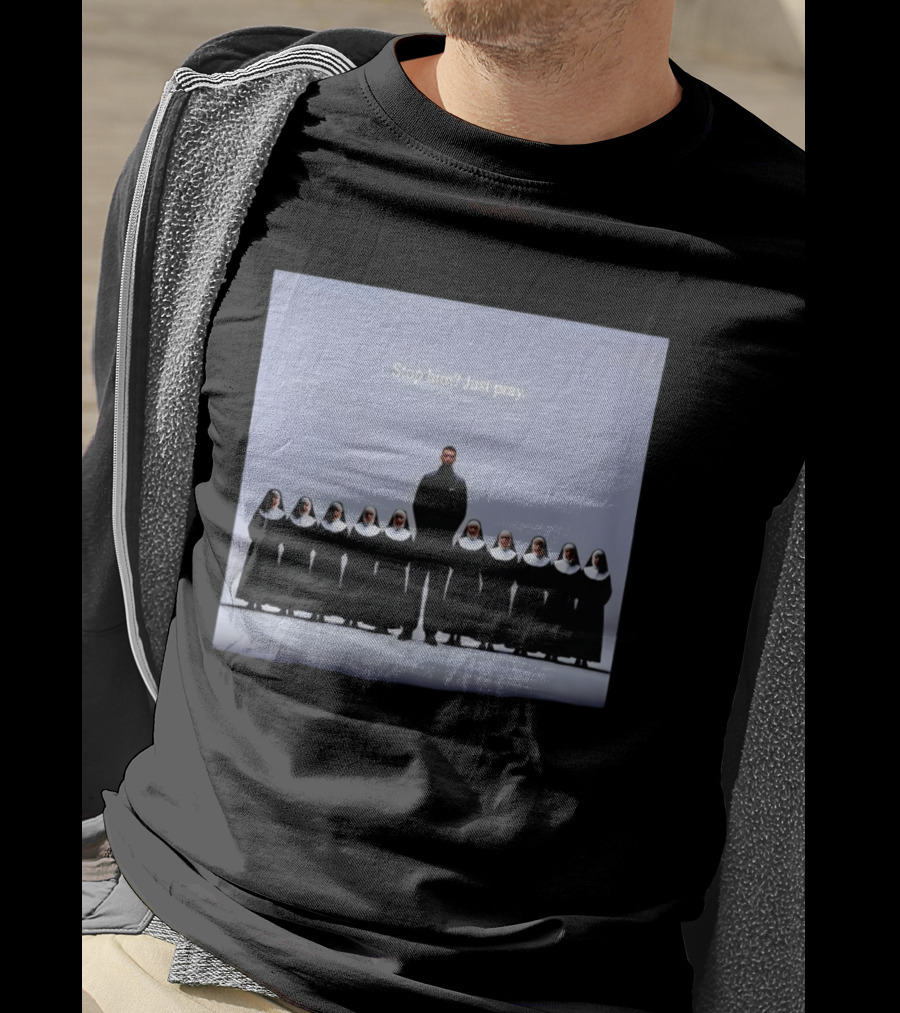 Wemby And The Nuns San Antonio Spurs Basketball Stop Him Just Pray T-Shirt