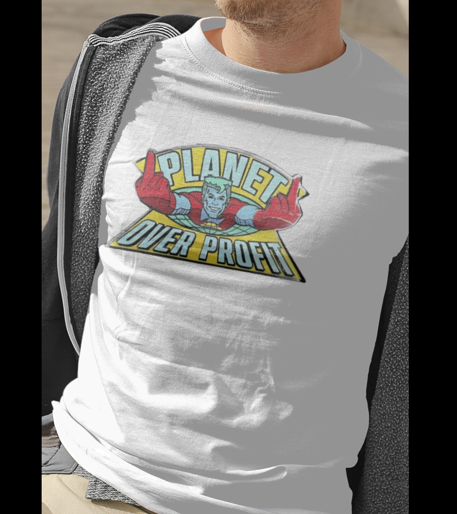 Captain Planet Enamel Pin Planet Over Profit Vintage Cartoon Hero Earth áticos T-Shirt